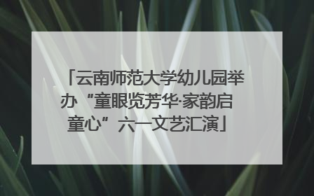 云南师范大学幼儿园举办“童眼览芳华·家韵启童心”六一文艺汇演