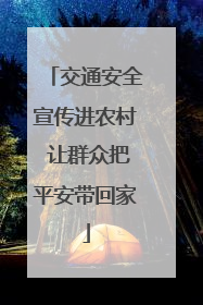 交通安全宣传进农村 让群众把平安带回家
