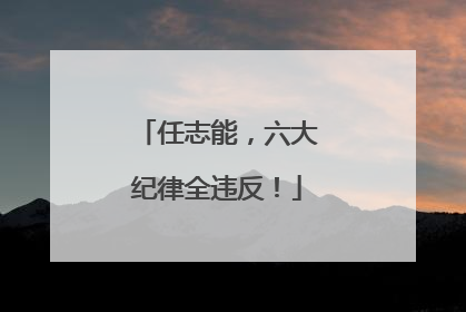 任志能，六大纪律全违反！
