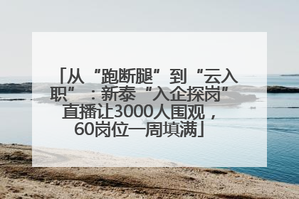 从“跑断腿”到“云入职”：新泰“入企探岗”直播让3000人围观，60岗位一周填满