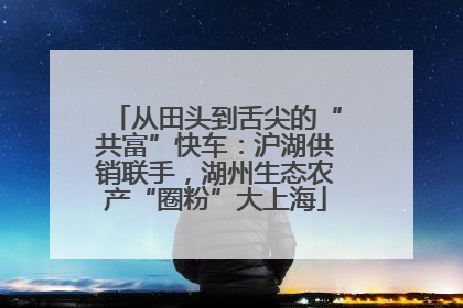 从田头到舌尖的“共富”快车：沪湖供销联手，湖州生态农产“圈粉”大上海