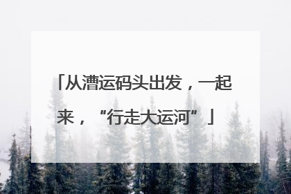 从漕运码头出发，一起来，“行走大运河”