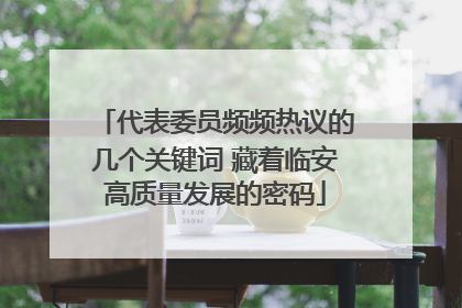 代表委员频频热议的几个关键词 藏着临安高质量发展的密码