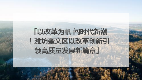 以改革为帆 闯时代新潮！潍坊奎文区以改革创新引领高质量发展新篇章