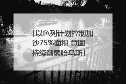 以色列计划控制加沙75%面积 意图持续削弱哈马斯