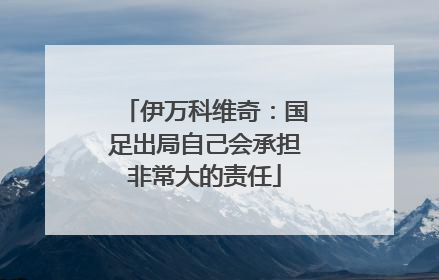 伊万科维奇：国足出局自己会承担非常大的责任
