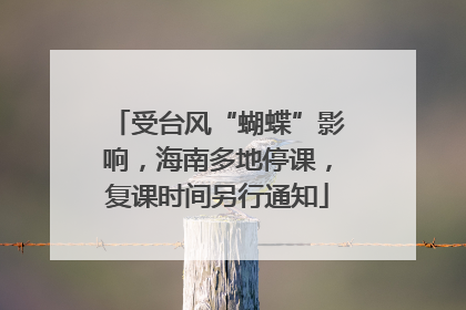 受台风“蝴蝶”影响，海南多地停课，复课时间另行通知