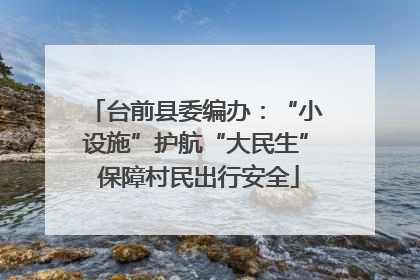台前县委编办：“小设施”护航“大民生” 保障村民出行安全