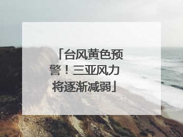 台风黄色预警！三亚风力将逐渐减弱