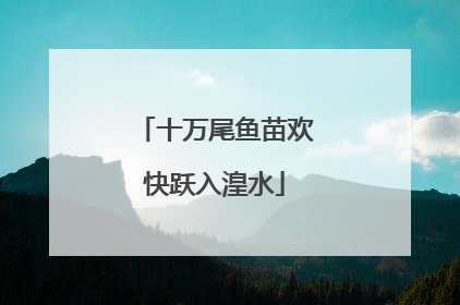 十万尾鱼苗欢快跃入湟水