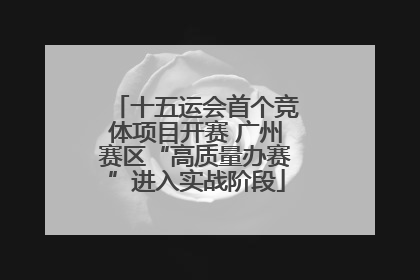 十五运会首个竞体项目开赛 广州赛区“高质量办赛”进入实战阶段