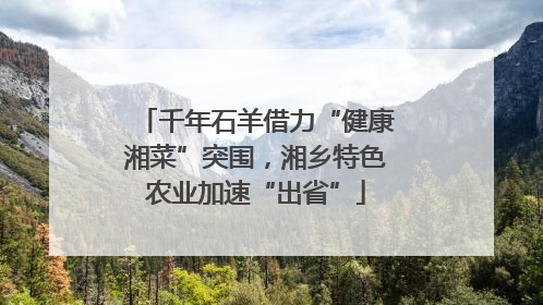 千年石羊借力“健康湘菜”突围，湘乡特色农业加速“出省”