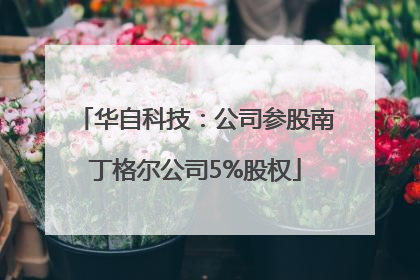 华自科技：公司参股南丁格尔公司5%股权