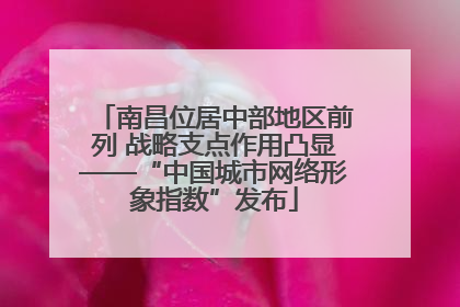 南昌位居中部地区前列 战略支点作用凸显——“中国城市网络形象指数”发布