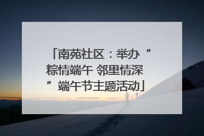 南苑社区：举办“粽情端午 邻里情深”端午节主题活动
