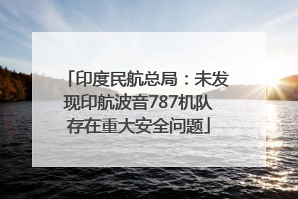 印度民航总局：未发现印航波音787机队存在重大安全问题