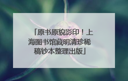 原书原貌影印！上海图书馆藏明清珍稀稿钞本整理出版