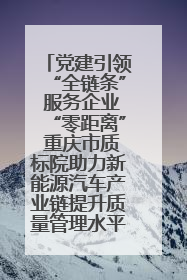 党建引领“全链条” 服务企业“零距离” 重庆市质标院助力新能源汽车产业链提升质量管理水平