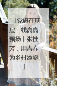党旗在基层一线高高飘扬丨张桂芳：用青春为乡村添彩