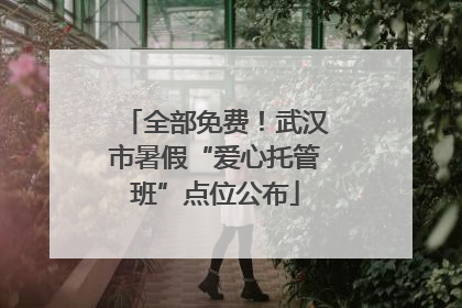 全部免费！武汉市暑假“爱心托管班”点位公布