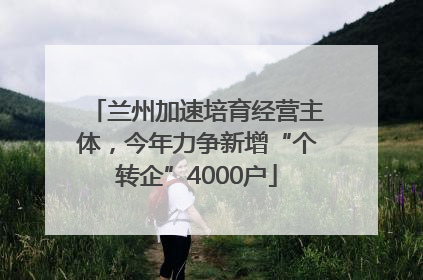 兰州加速培育经营主体，今年力争新增“个转企”4000户