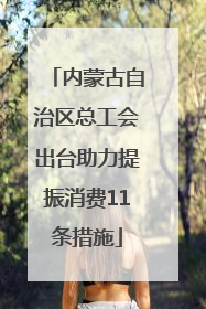 内蒙古自治区总工会出台助力提振消费11条措施