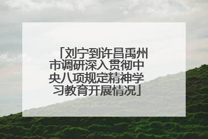 刘宁到许昌禹州市调研深入贯彻中央八项规定精神学习教育开展情况