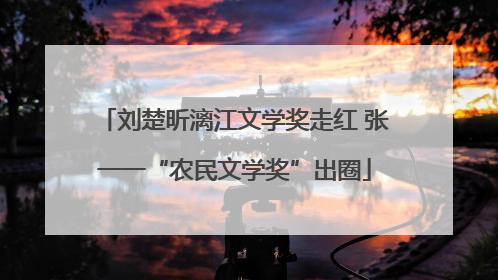 刘楚昕漓江文学奖走红 张一一“农民文学奖”出圈