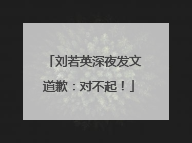 刘若英深夜发文道歉：对不起！