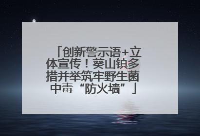 创新警示语+立体宣传！葵山镇多措并举筑牢野生菌中毒“防火墙”