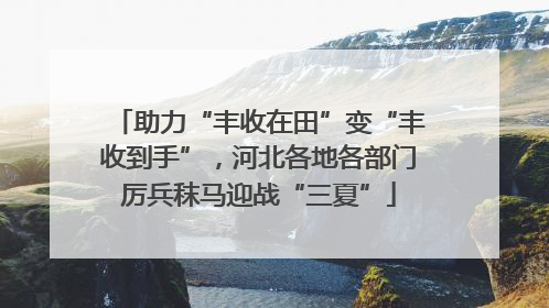 助力“丰收在田”变“丰收到手”，河北各地各部门厉兵秣马迎战“三夏”