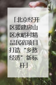 北京经开区援建房山区水峪村精品民宿项目打造“乡愁经济”新标杆