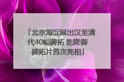 北京海淀展出汉至清代40幅碑拓 乾隆御碑拓片首次亮相