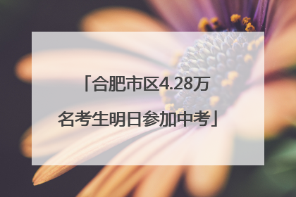 合肥市区4.28万名考生明日参加中考