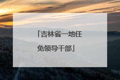 吉林省一地任免领导干部