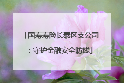 国寿寿险长泰区支公司：守护金融安全防线