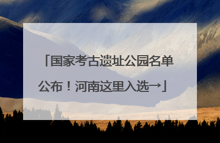 国家考古遗址公园名单公布！河南这里入选→