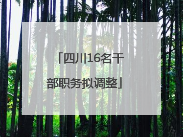 四川16名干部职务拟调整
