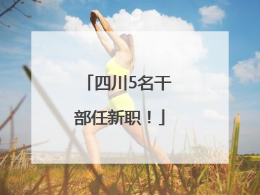 四川5名干部任新职！