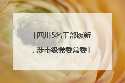 四川5名干部履新，涉市级党委常委