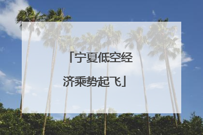 宁夏低空经济乘势起飞