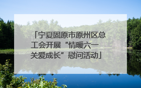 宁夏固原市原州区总工会开展“情暖六一 关爱成长”慰问活动