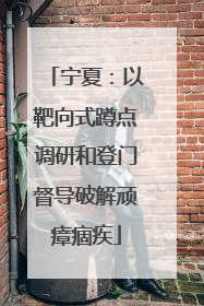 宁夏：以靶向式蹲点调研和登门督导破解顽瘴痼疾