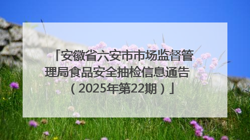 安徽省六安市市场监督管理局食品安全抽检信息通告（2025年第22期）