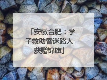 安徽合肥：学子救助昏迷路人获赠锦旗