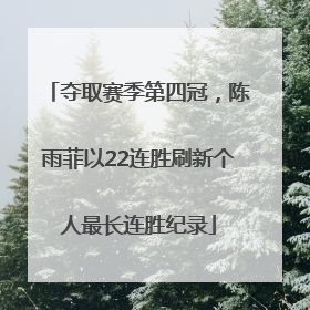 夺取赛季第四冠，陈雨菲以22连胜刷新个人最长连胜纪录