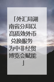 外汇局湖南省分局以高质效外币兑换服务 为中非经贸博览会赋能