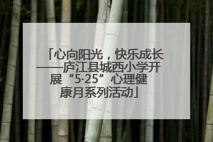 心向阳光，快乐成长——庐江县城西小学开展“5·25”心理健康月系列活动
