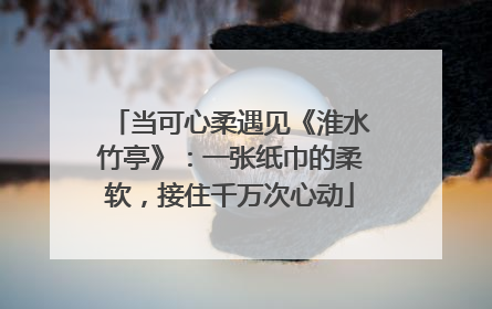当可心柔遇见《淮水竹亭》：一张纸巾的柔软，接住千万次心动
