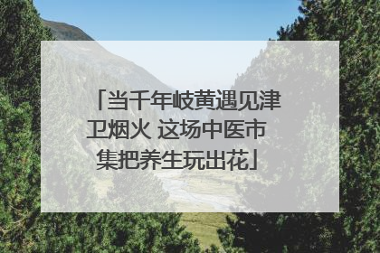 当千年岐黄遇见津卫烟火 这场中医市集把养生玩出花